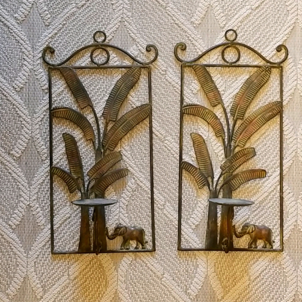 Metal wall hanging candle/plant holders
